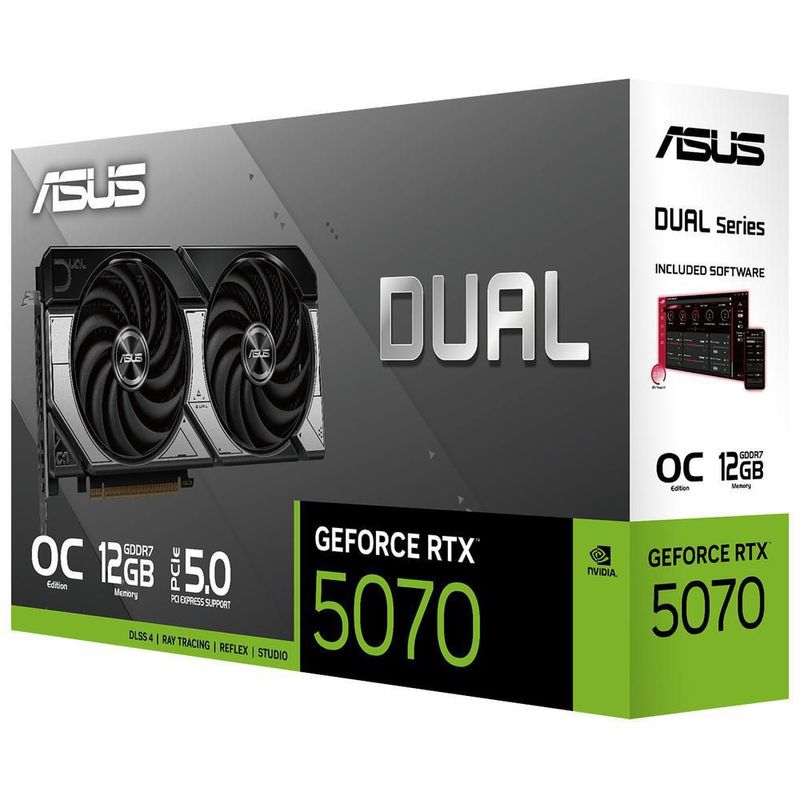 Tarjeta de video asus dual geforce rtx 5070 12gb gddr7 oc