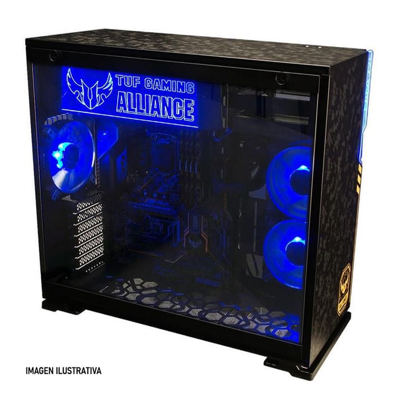 Gabinete gamer in win 101 tuf black atx 850w gold 3 fan luna