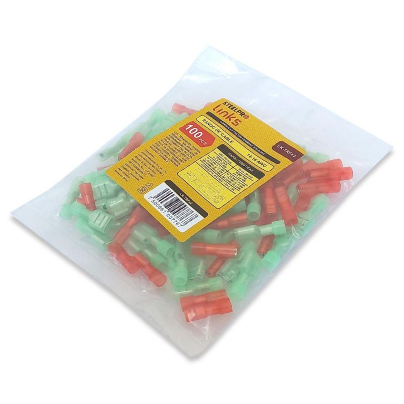 Terminal Hembra Faston Aislada LK-TRFx2 2 Tamaños 14-16 Awg Steelpro