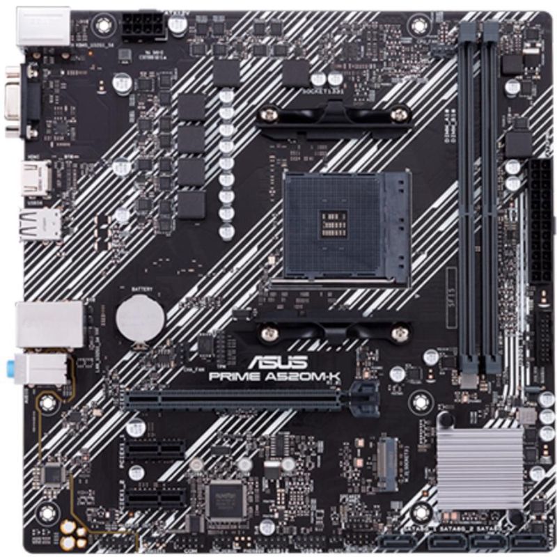 Tarjeta madre asus prime a520m-k/csm am4 ddr4 m.2 micro atx