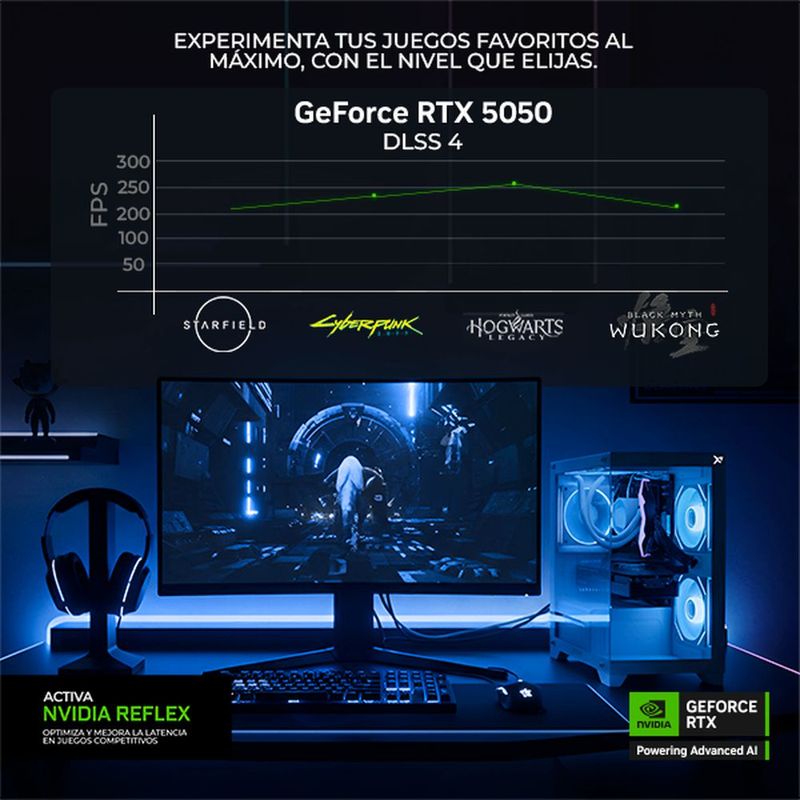 Xtreme pc gaming rtx 5050 ryzen 7 16gb ssd 1tb wifi white