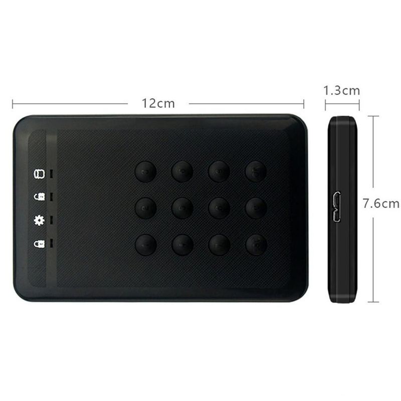 Caja de disco duro con contraseña, 2.5 pulgadas, USB 3.0, SATA, con botón, caja externa de disco duro portátil cifrada.HOGAWAY