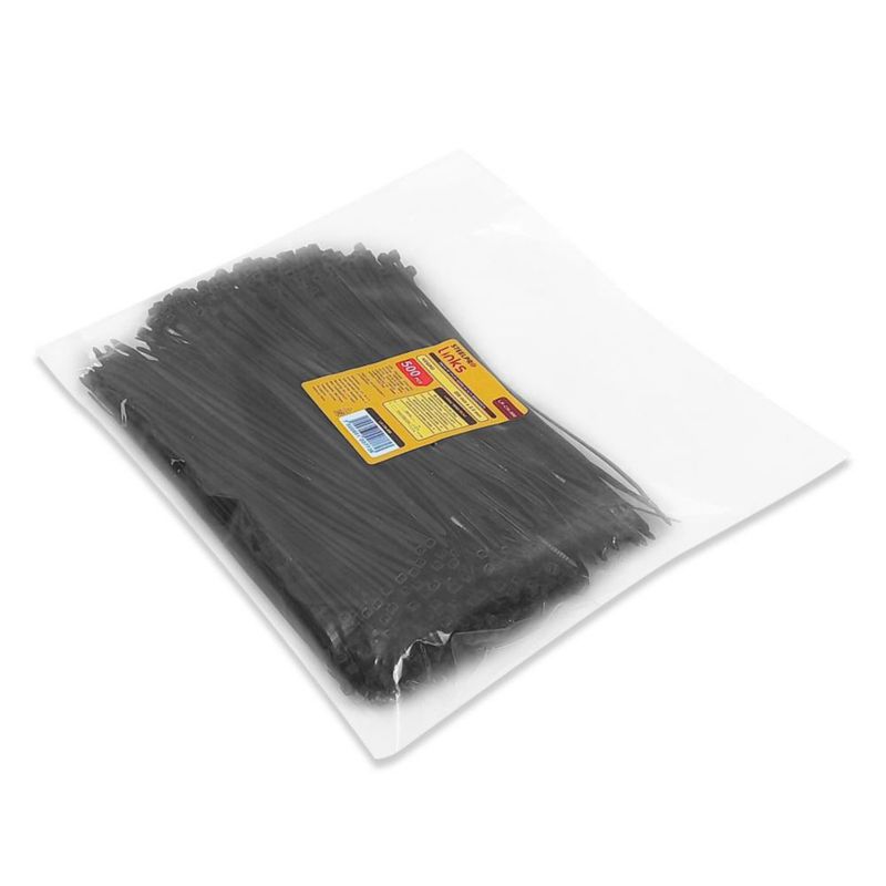 Cinchos Plastico Negros 500pz LK-CN-500 20cm X 2.5mm Alta Resistencia