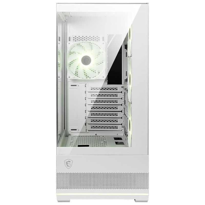 Gabinete msi mag pano 110r pz white 4 fan cristal usb-c argb