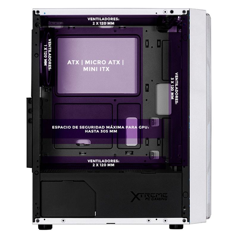 Gabinete xtreme pc eva 08 comic media torre 4 fan argb