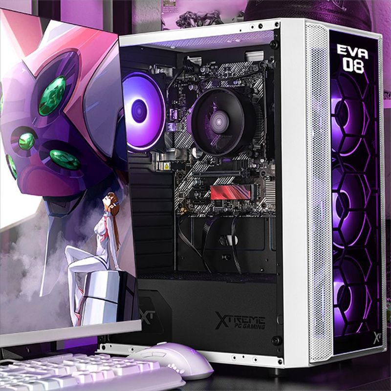 Gabinete xtreme pc eva 08 comic media torre 4 fan argb
