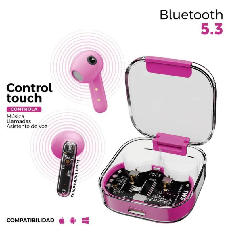 Audífonos Inalámbricos Binden Onepops Funky Tecnología BNC-Rosa