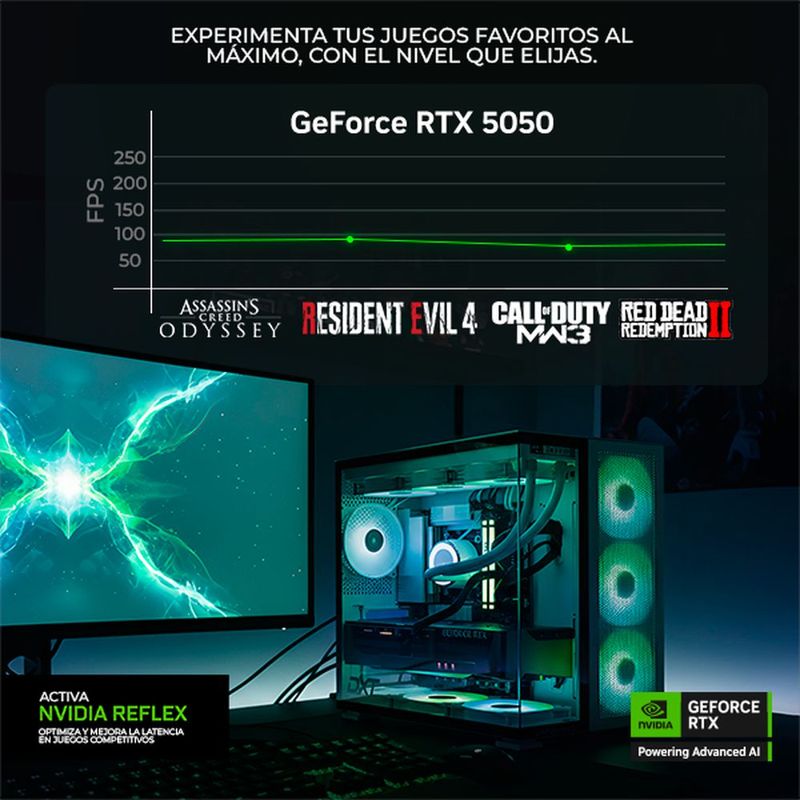 Pc gamer dxt rtx 5050 ultra 5 16gb ddr5 ssd 1tb monitor 27