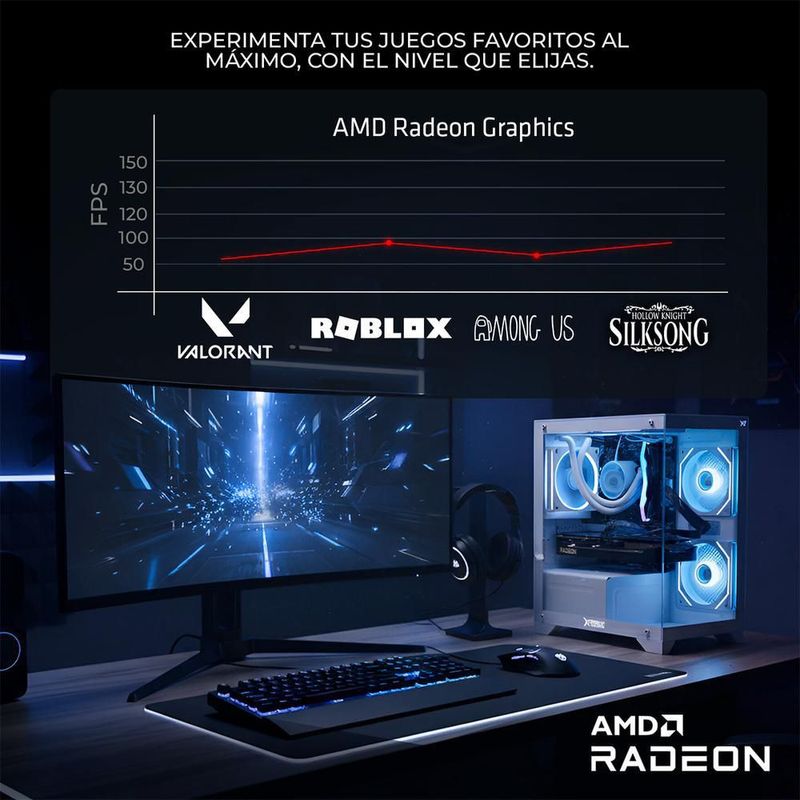Xtreme pc radeon vega ryzen 7 16gb ssd 1tb monitor 23.8 bk