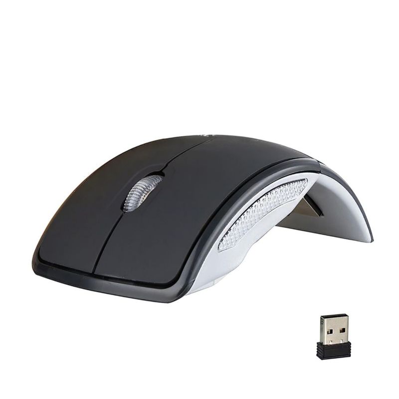 Mouse Inalámbrico Plegable Diseño Arco, Portátil, 2.4 GHz y Receptor USB Nano, 5 Meses de Batería