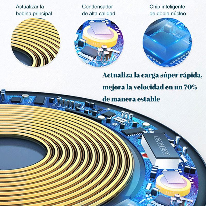 Cargador inalámbrico de 15W, para teléfono,cargador inalámbrico multifuncional.HOGAWAY