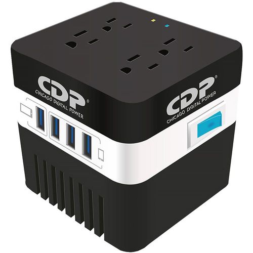 Regulador de voltaje cdp ru-avr604 600va/300w 4 tomas 4 usb