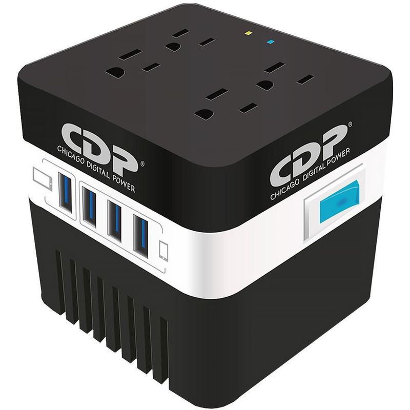 Regulador de voltaje cdp ru-avr604 600va/300w 4 tomas 4 usb