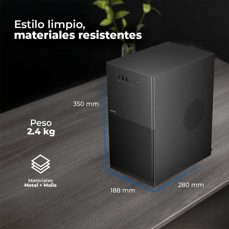 Gabinete acteck rex pro gi757 m-atx metal usb-c ac-944007