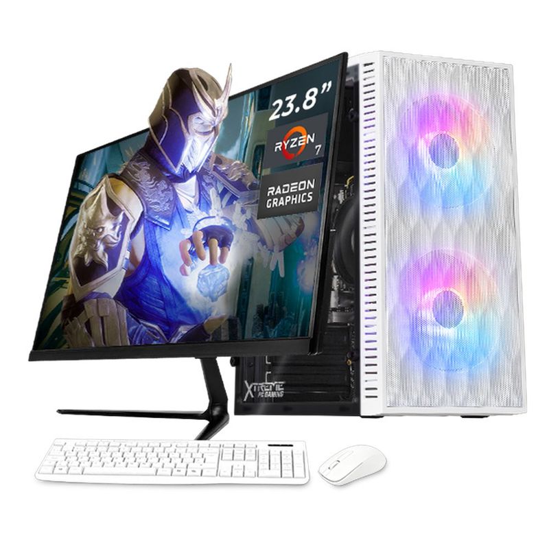 Xtreme pc radeon vega ryzen 7 16gb ssd 1tb monitor 23.8 wh