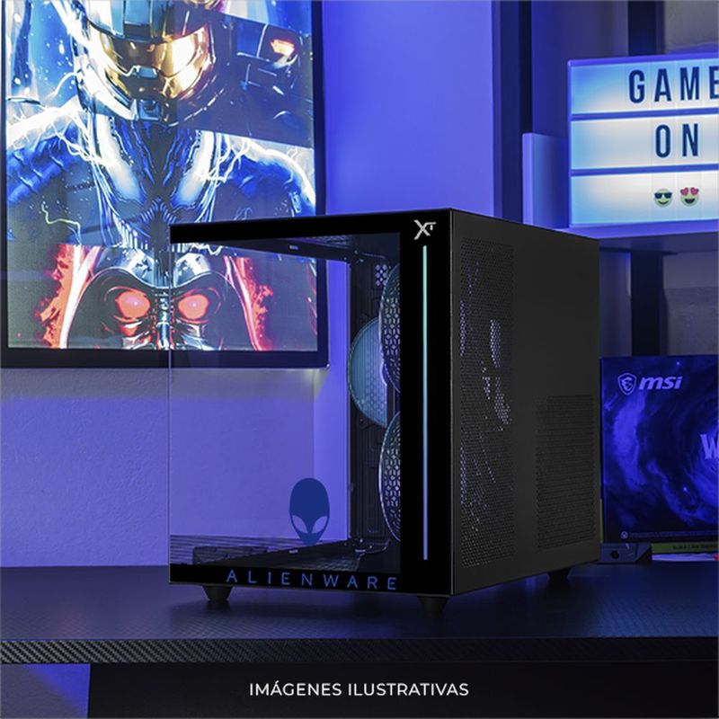 Gabinete xtreme pc alienware edition mini torre 3 fan argb