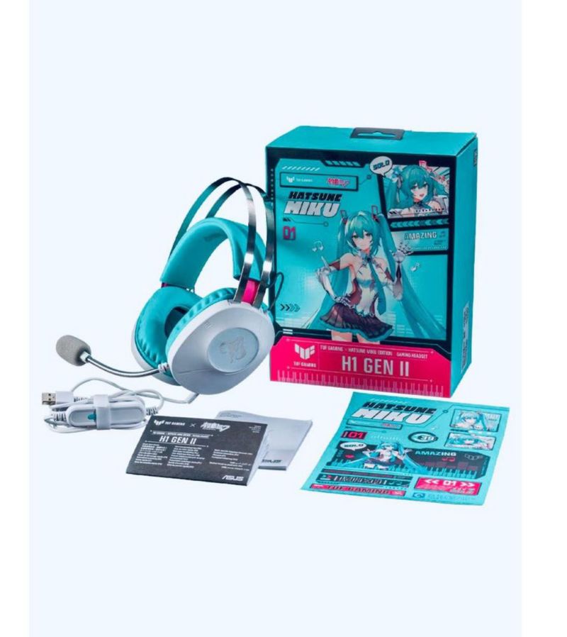 ASUS TUF Gaming X Hatsune Miku Auriculares sonido Envolvente Virtual 7.1 Micrófono Certificado por TeamSpeak