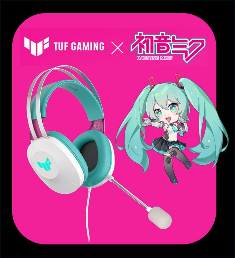 ASUS TUF Gaming X Hatsune Miku Auriculares sonido Envolvente Virtual 7.1 Micrófono Certificado por TeamSpeak