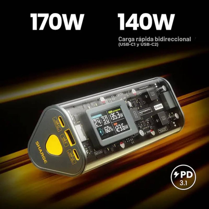PowerBank Externa Shargeek 170 24000mAh 170W PD 3.1 Negro