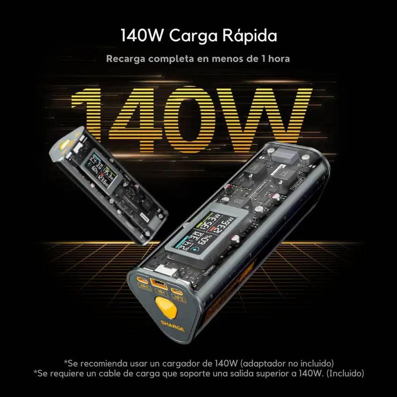 PowerBank Externa Shargeek 170 24000mAh 170W PD 3.1 Negro