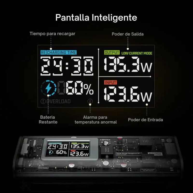 PowerBank Externa Shargeek 170 24000mAh 170W PD 3.1 Negro