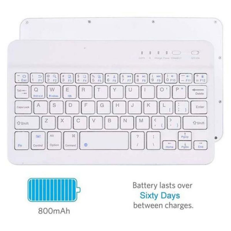 Teclado Inalámbrico Wireless Generico Bluetooth Color Blanco