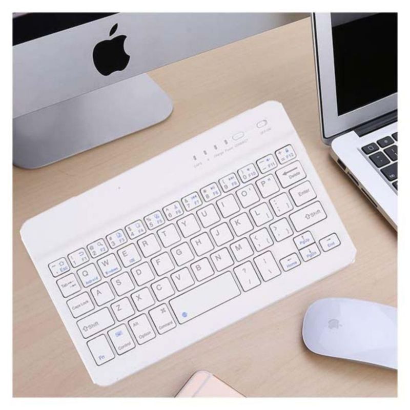 Teclado Inalámbrico Wireless Generico Bluetooth Color Blanco