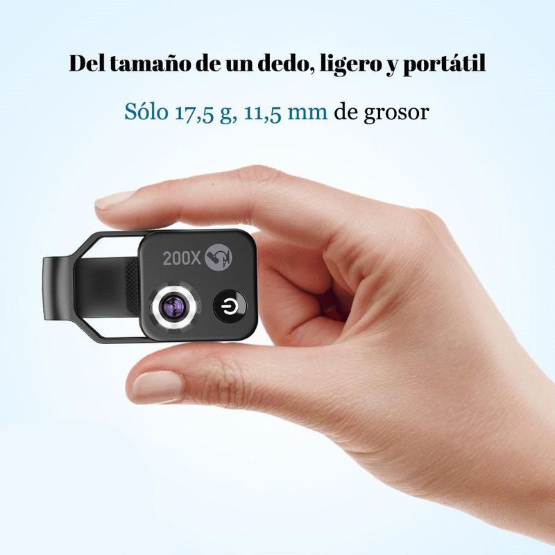 Microscopio para teléfono móvil, portátil, lupa de alta definición 200X.HOGAWAY
