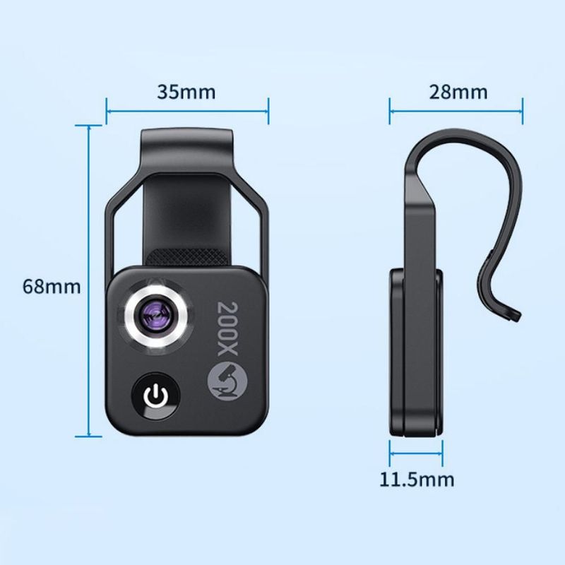 Microscopio para teléfono móvil, portátil, lupa de alta definición 200X.HOGAWAY