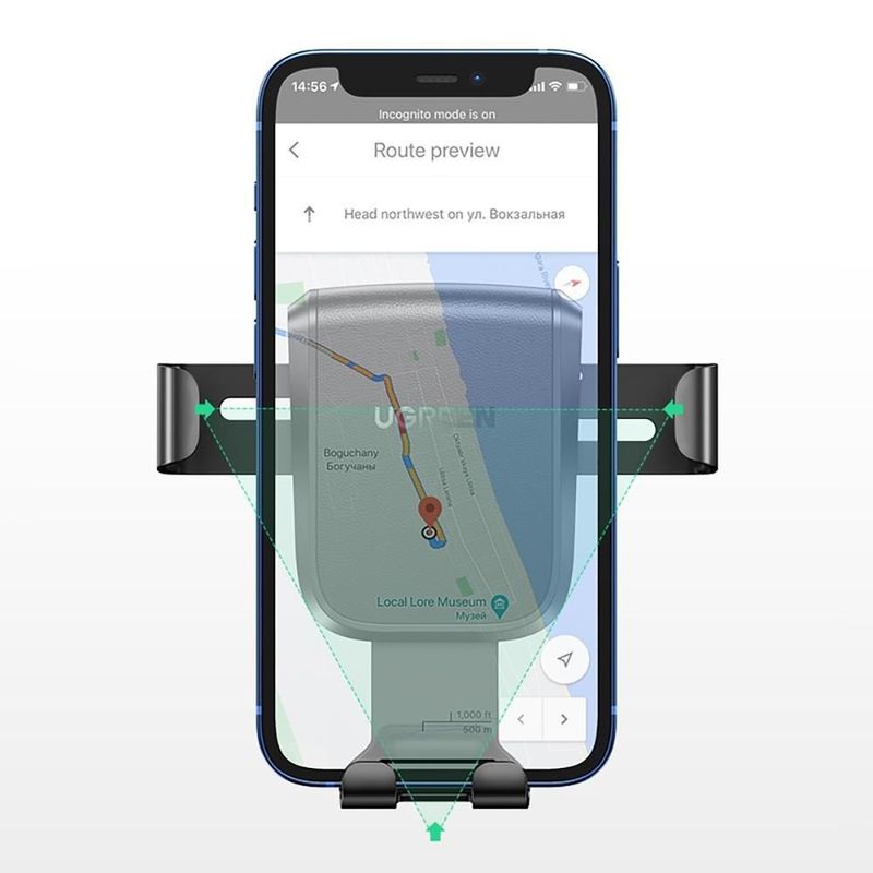 Soporte de Celular para Tablero de Auto Ugreen Ajustable Negro