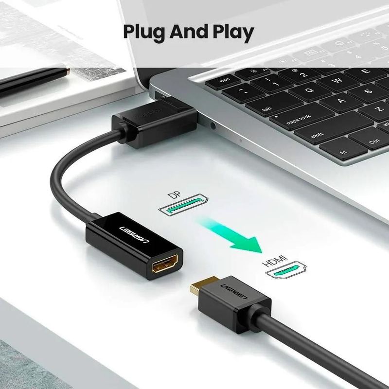 Adaptador Ugreen DisplayPort a HDMI 4K@30Hz Convertidor