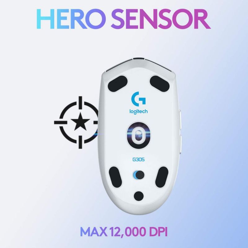 Ratón inalámbrico para juegos Logitech G305 LIGHTSPEED blanco