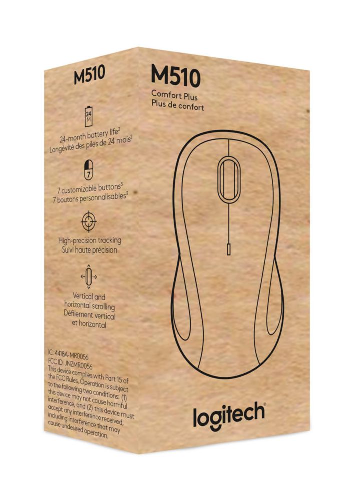 Ratón de ordenador inalámbrico Logitech M510 para PC - Grafito