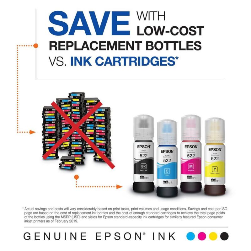 Botella de tinta Epson 522 EcoTank de ultra alta capacidad negra T522120-S