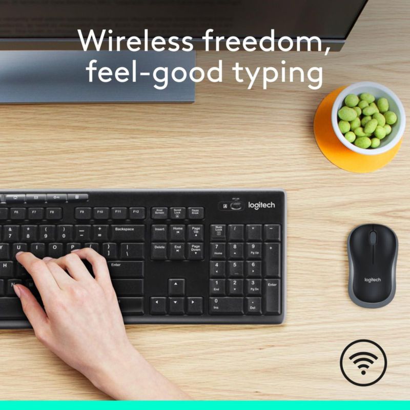 Combo de teclado y ratón inalámbricos Logitech MK270 negro