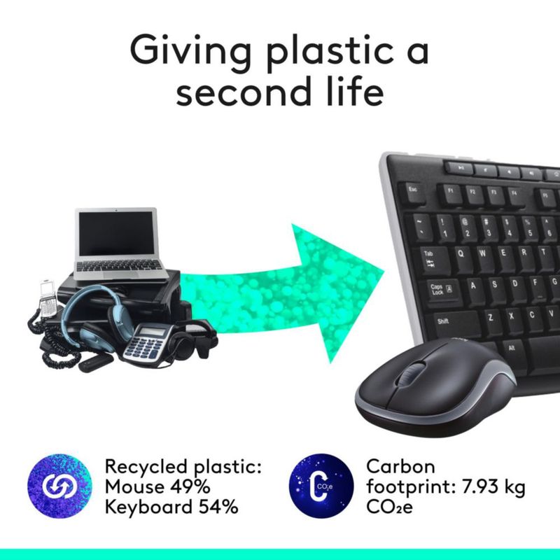Combo de teclado y ratón inalámbricos Logitech MK270 negro