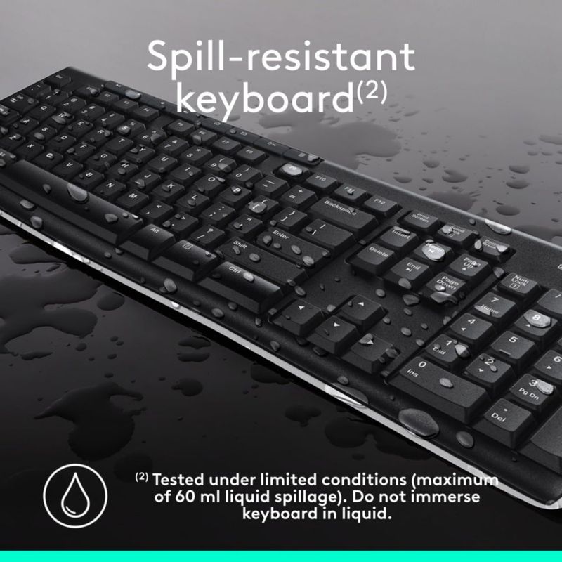 Combo de teclado y ratón inalámbricos Logitech MK270 negro
