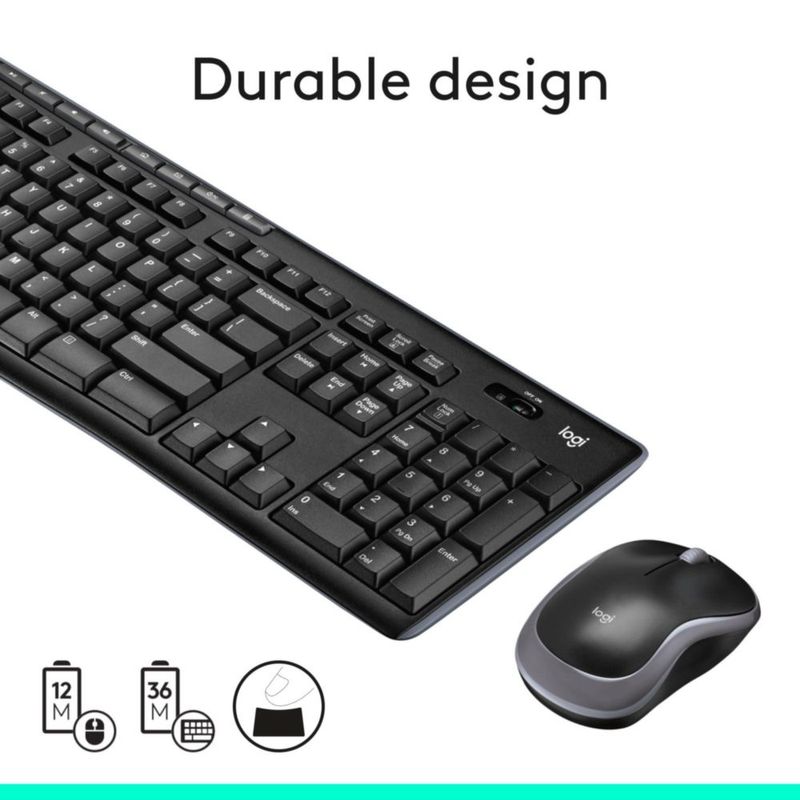 Combo de teclado y ratón inalámbricos Logitech MK270 negro