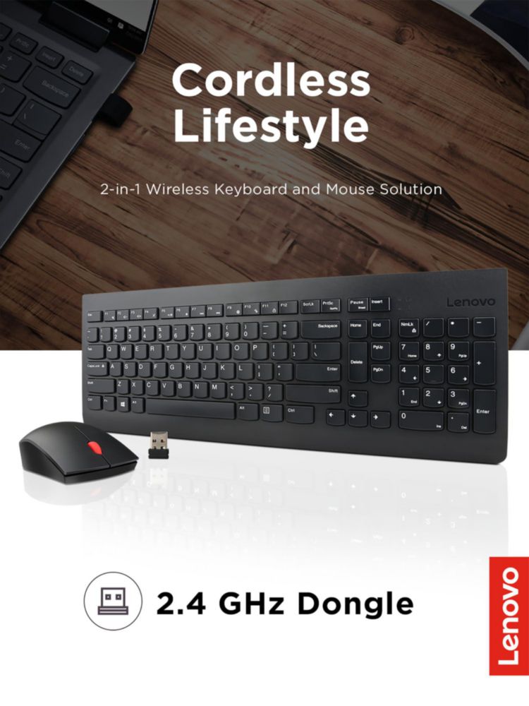 Combo de teclado y ratón Lenovo 510 Wireless Black