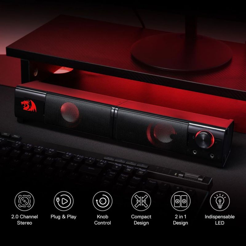 Altavoces para juegos de PC Redragon GS550 de 2.0 canales con alimentación USB
