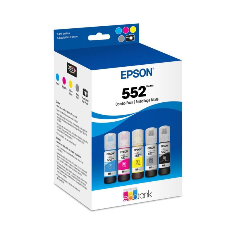 Paquete combinado de botellas de tinta Epson 552 EcoTank T552920-S 5 colores