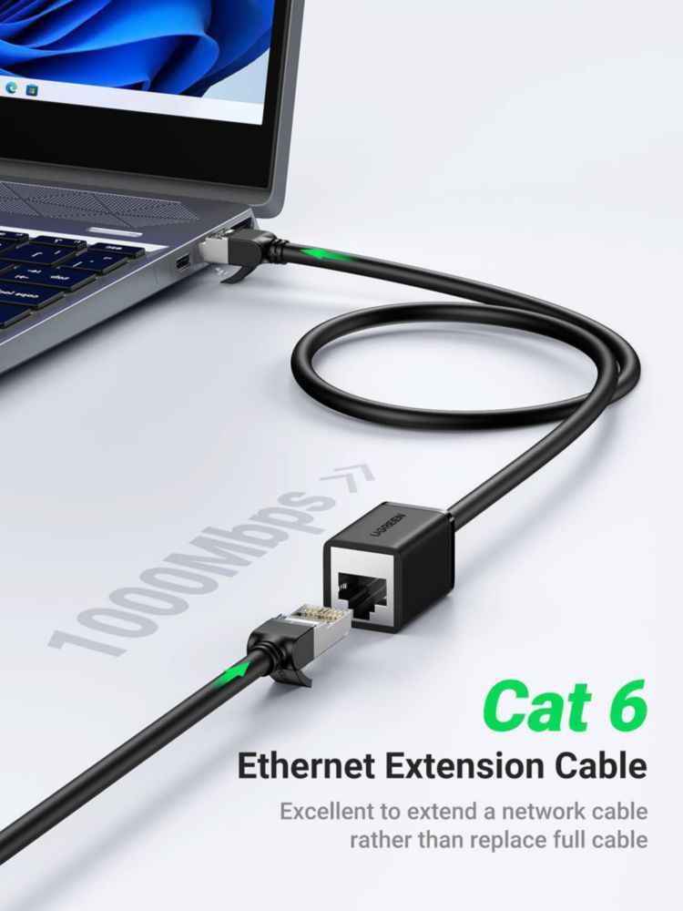 Cable de extensión Ethernet UGREEN Cat6 LAN de 3 m macho a hembra