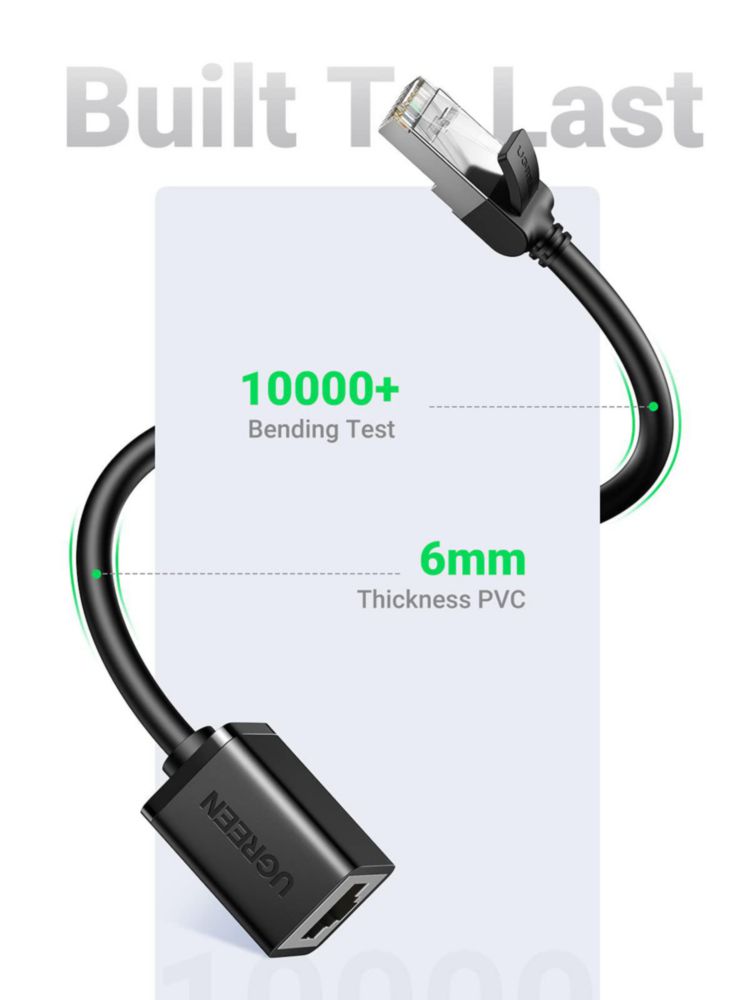 Cable de extensión Ethernet UGREEN Cat6 LAN de 3 m macho a hembra