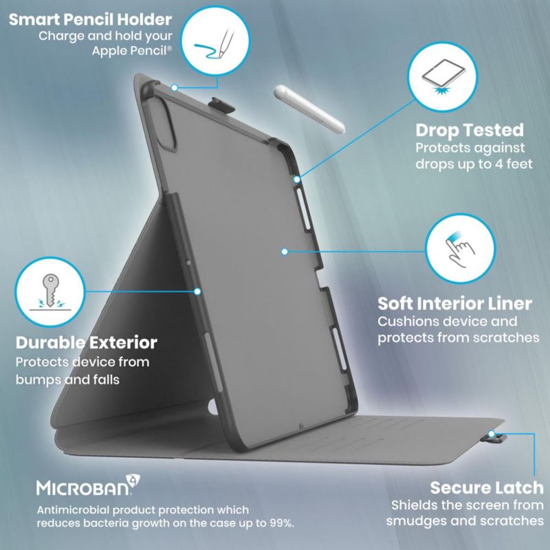 Funda para iPad Pro 11 Speck Balance Folio con soporte para lápices color negro