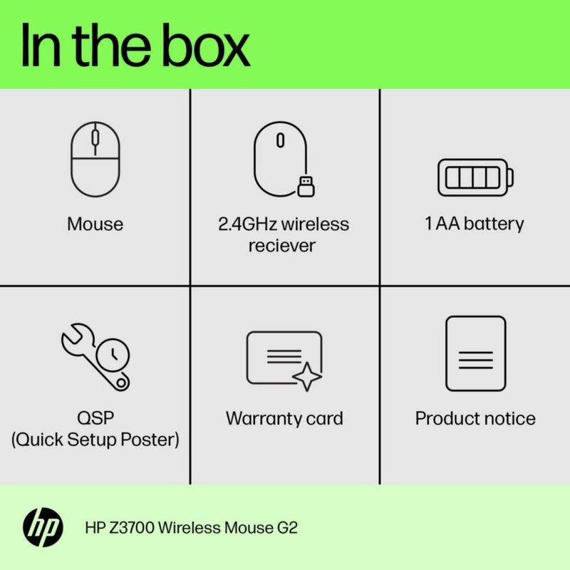 Ratón inalámbrico HP Z3700 G2 blanco para PC portátil Mac