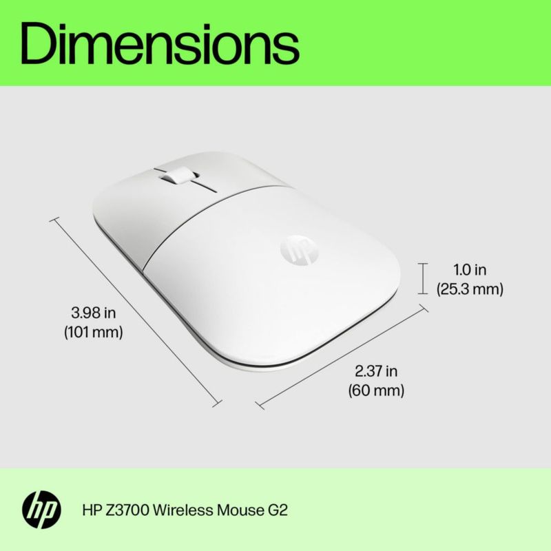 Ratón inalámbrico HP Z3700 G2 blanco para PC portátil Mac