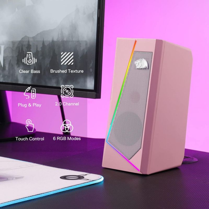 Altavoces de sobremesa Redragon GS520 RGB 2.0 Canal USB Rosa