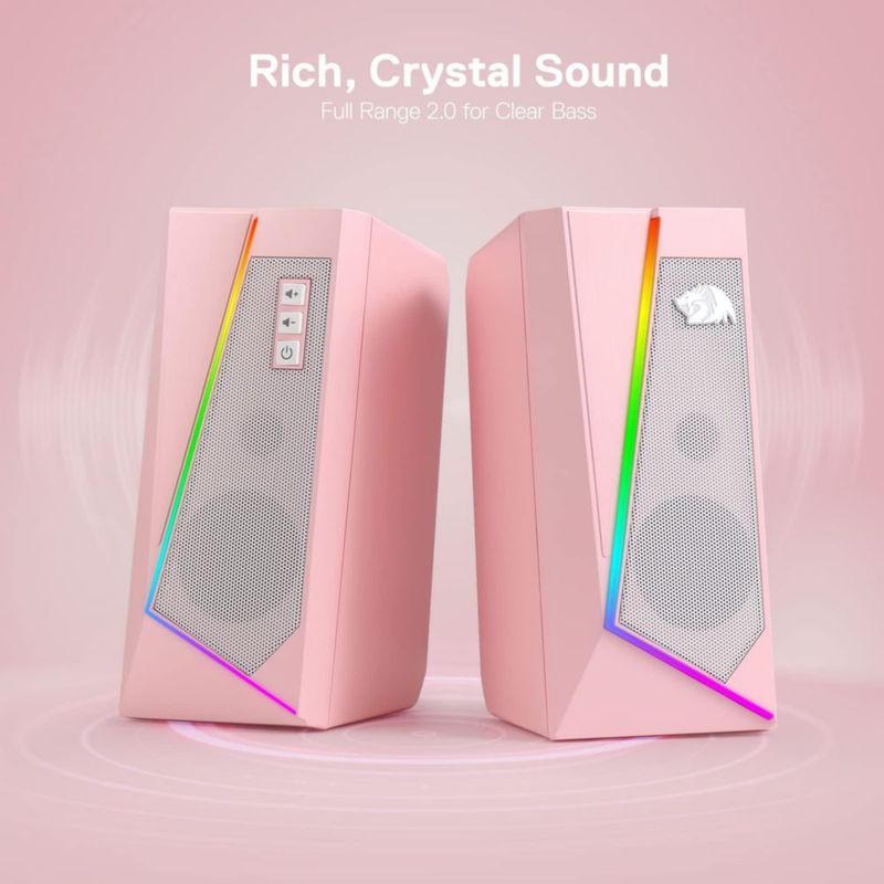 Altavoces de sobremesa Redragon GS520 RGB 2.0 Canal USB Rosa