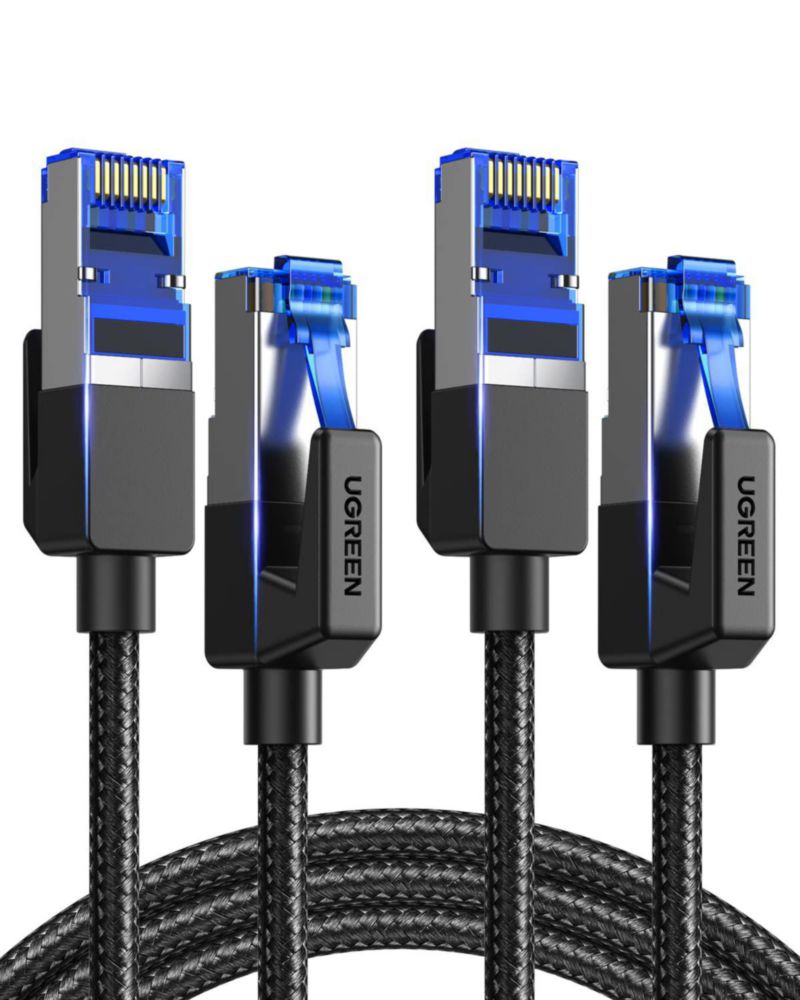 Cable Ethernet UGREEN Cat 8 de 40 Gbps 2 m paquete de 2 unidades para PC de videojuegos PS5