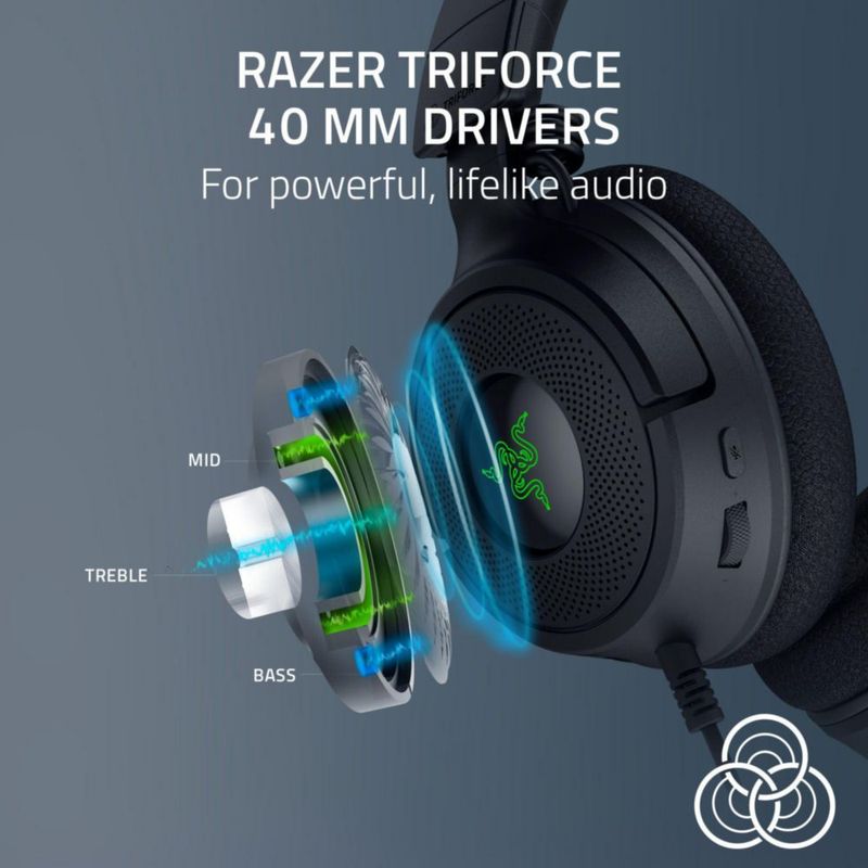 Auriculares para juegos Razer Kraken V4 X con cable y sonido envolvente 7.1